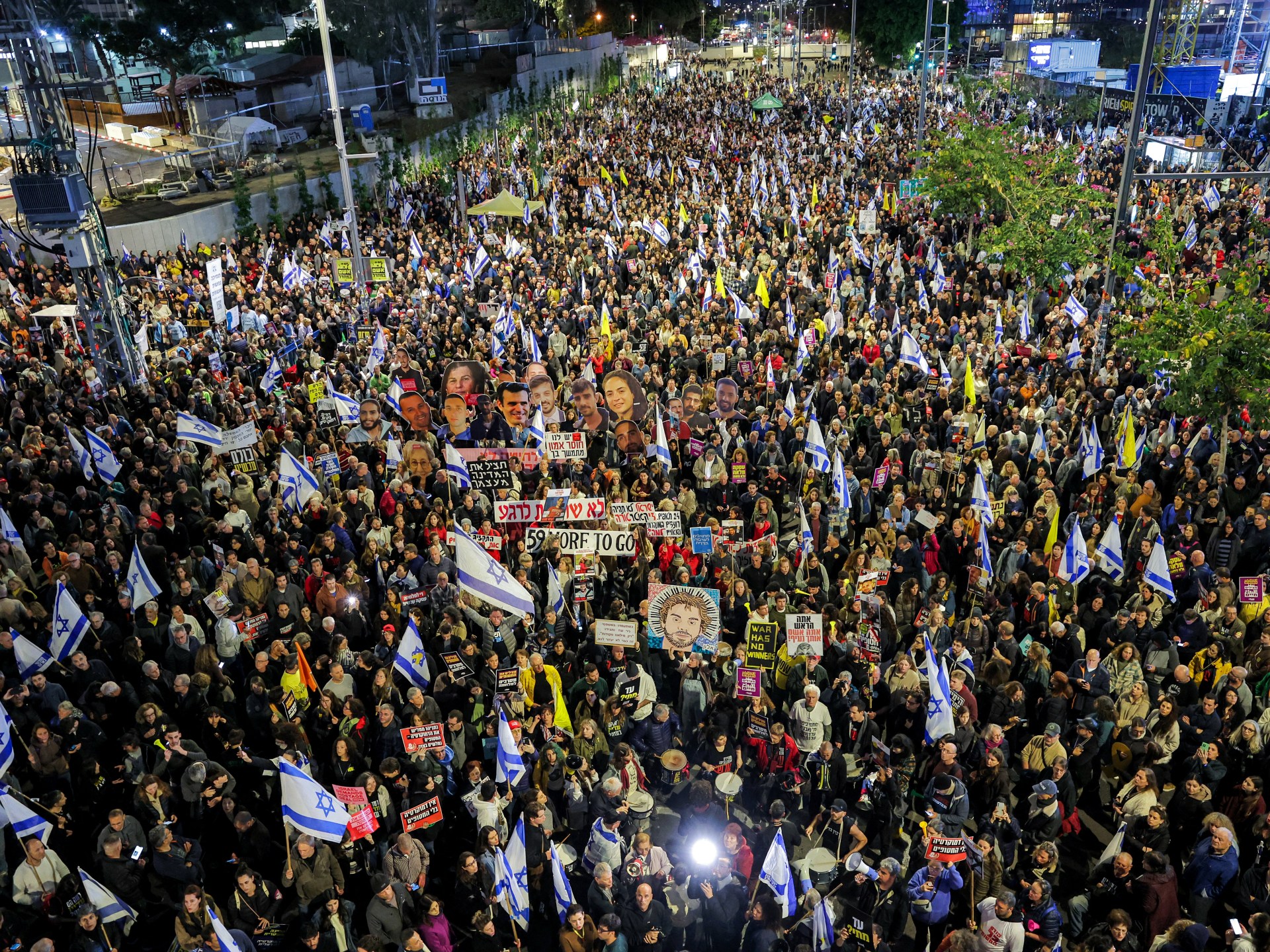 Thousands of Israelis protest Shin Bet chief’s dismissal, for captives | Israel-Palestine conflict News
