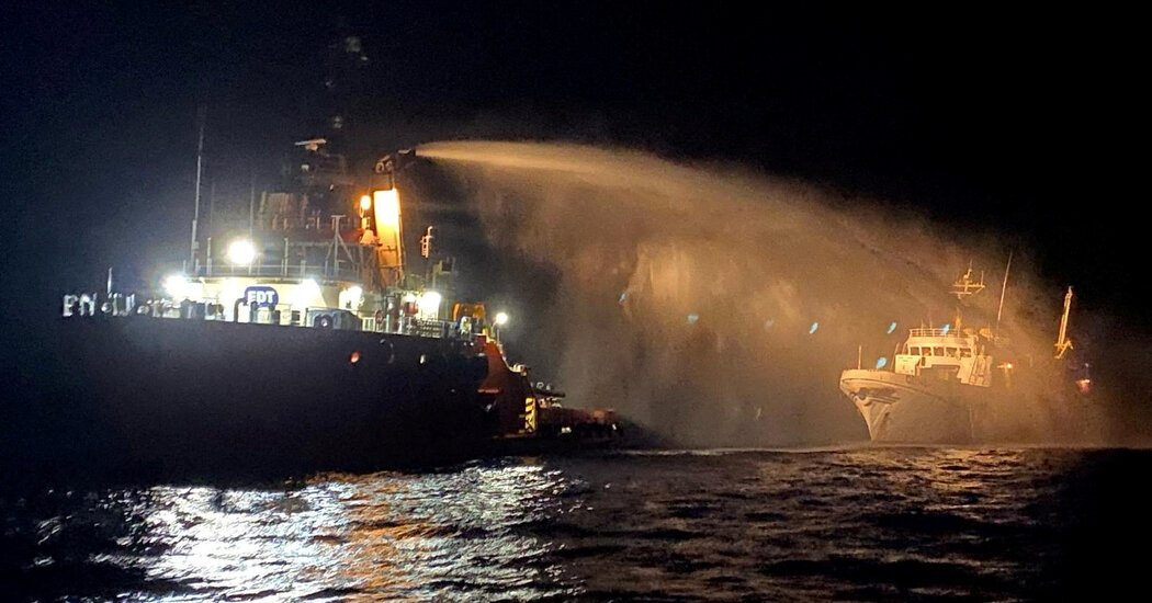 Explosions Cripple Ship Carrying Aid to Gaza in the Mediterranean Sea