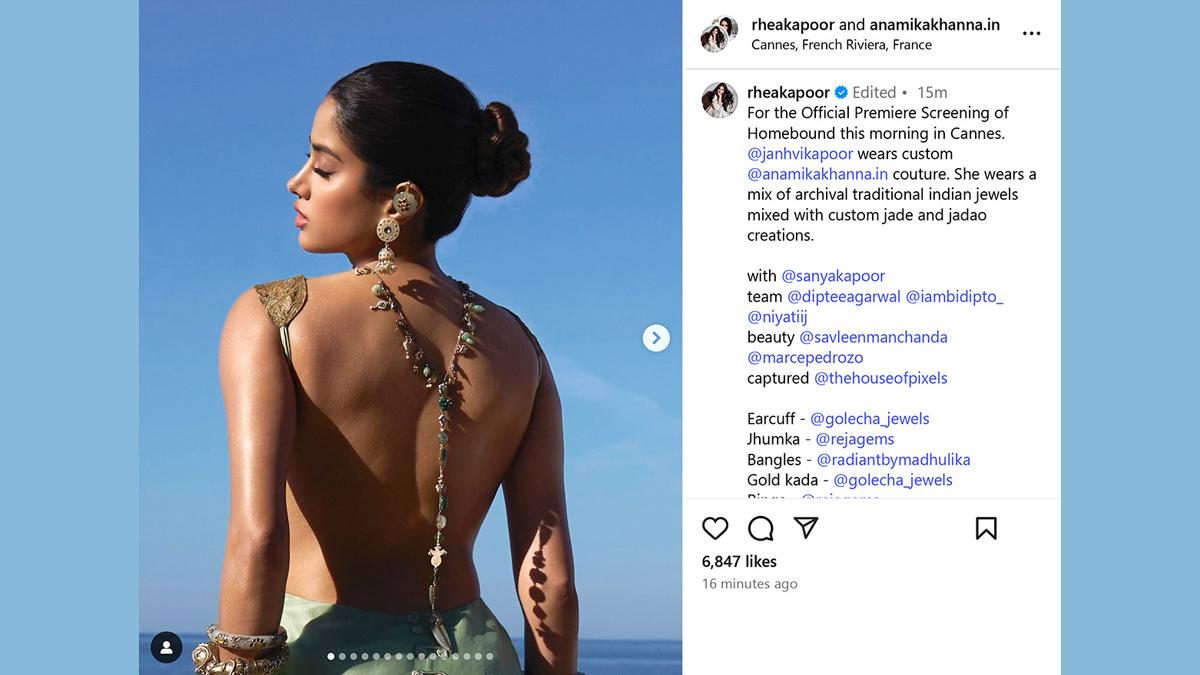Janhvi In Traditional Indian Jewels At Cannes