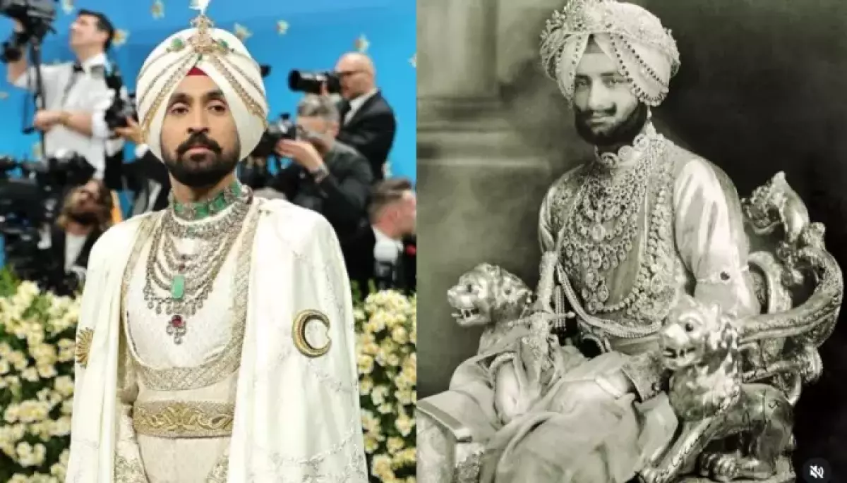 Diljit Dosanjh Honours Maharaja Bhupinder Singh At MET Gala 2025 In Royal Ivory Sherwani, Necklace